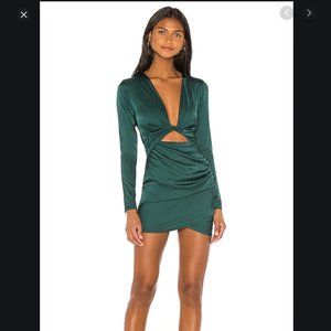 Superdown Melissa Green twist long sleeve dress